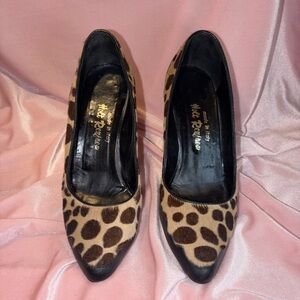 Vintage Holt Renfrew Pumps Size 38 - Leopard Print Calve Hair 🐆 Made In Italy 🇮🇹